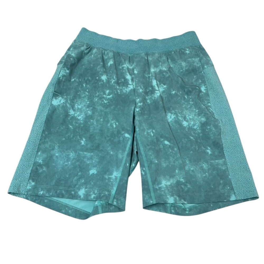 Lululemon Athletic Shorts Mens Medium Teal Tie Dye Lined Running Workout 9.5in